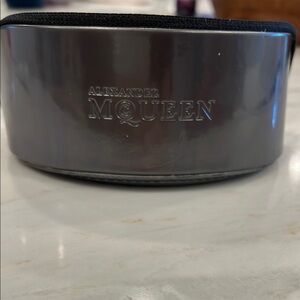 Alexander McQueen Metallic Silver sunglasses case